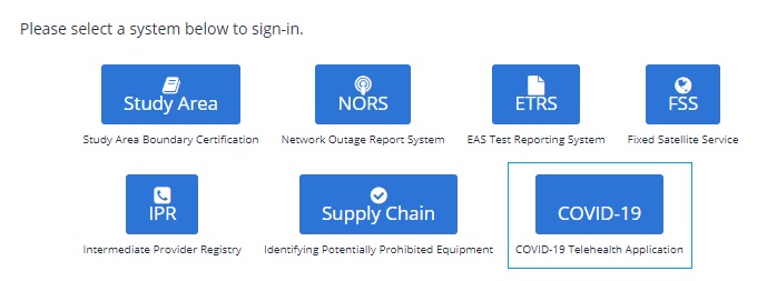 COVID-19 Telehealth Program Application