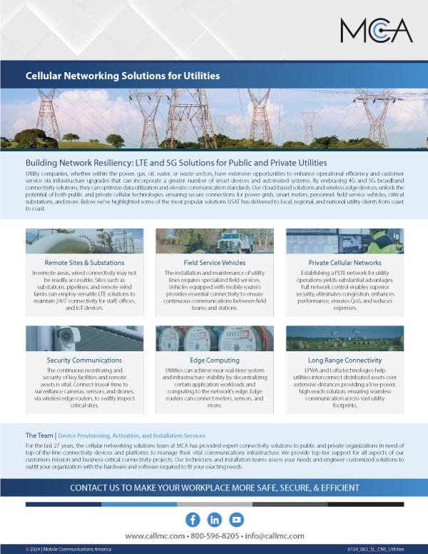 Cellular Networking Solutions for Public and Private Utilities